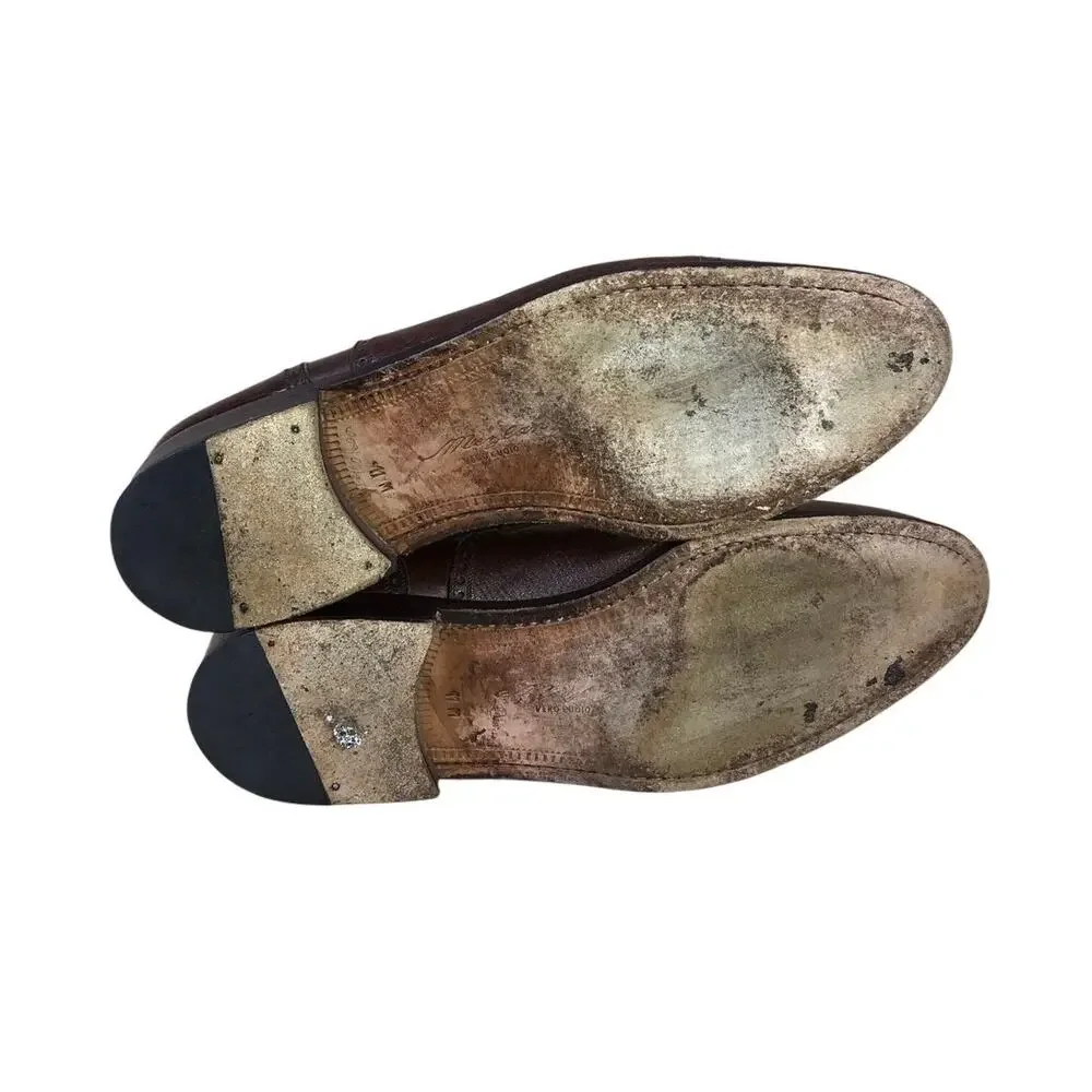 Vintage 90s Mezlan Oxford Dress Shoes Men’s 11 Brown Leather Formal Preppy Spain